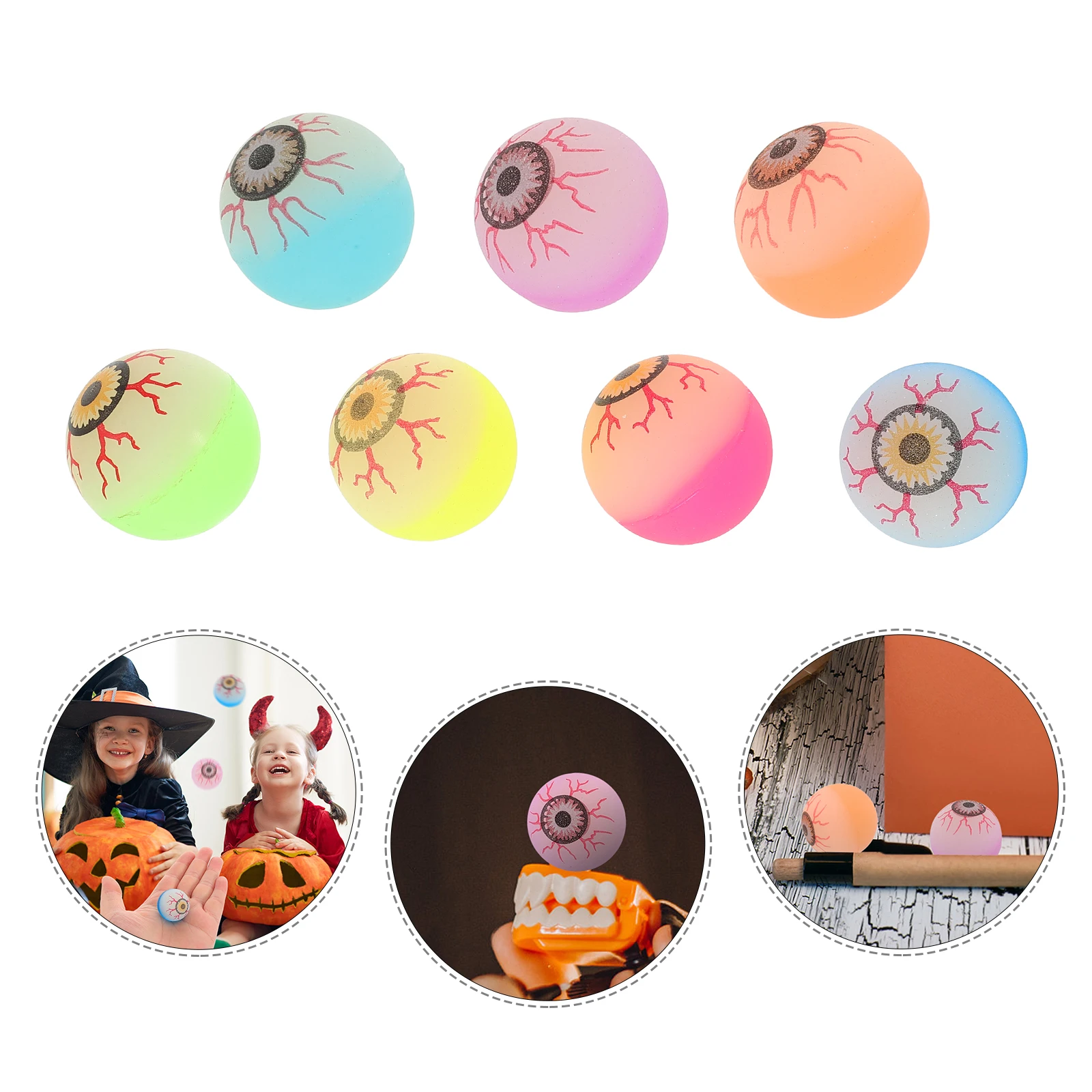 

25Pcs 30mm Halloween Bouncy Balls Scary Eyeballs Party Trick Props Plastic Floating Bouncing Balls Party Favors Random Color