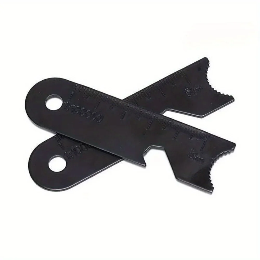 2pcs 2-in-1 Survival Multitool - Stainless Steel Bottle Opener & Ruler Scale | EDC Outdoor Gear for Camping/Hiking Emergency Kit