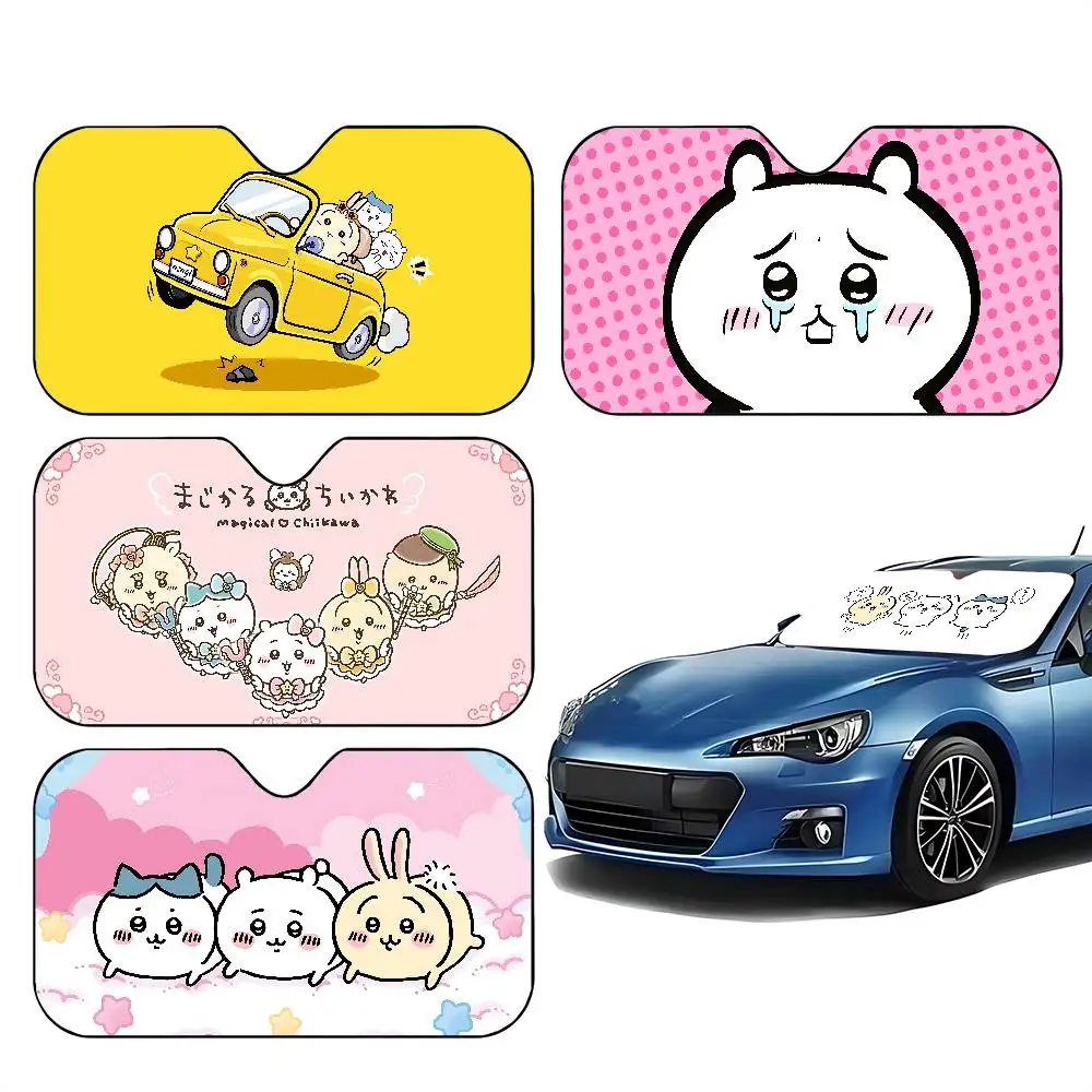 

Kawaii C-Chiikawa Car Sunshade Curtains Car Sun Shade Windshield Foldable Cute Funny Sunshade For Car Truck SUV Blocks