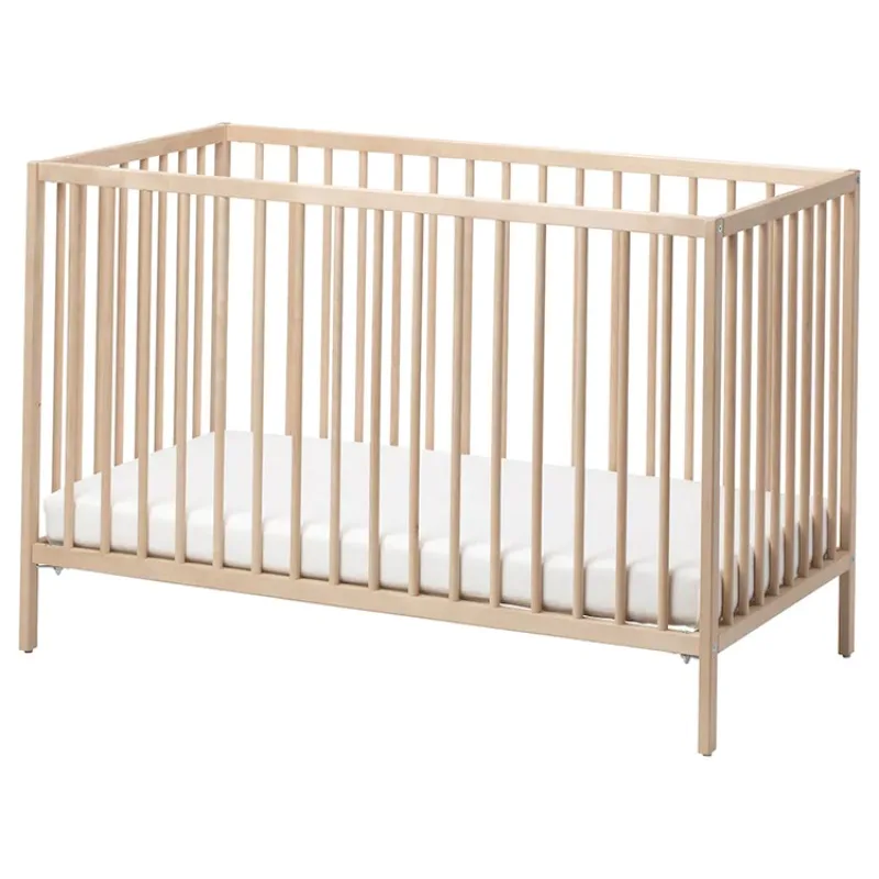 

Solid Wooden Baby Crib High and Low Two-Gear Adjustable Solid Wood Crib