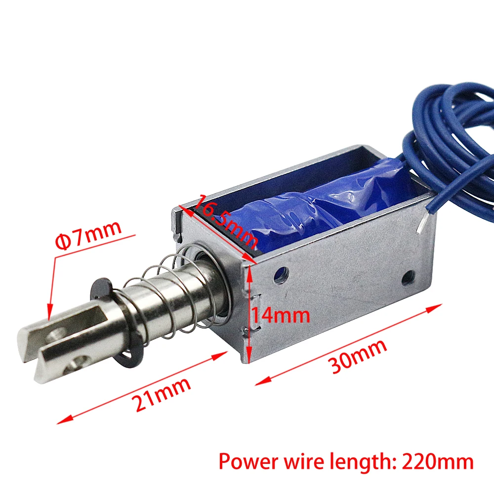 Elektromagnes elektromagnetyczny typu push-pull DC12V z małą ramą, skok zamka elektromagnetycznego 10 mm automatyczny pręt teleskopowy zamek