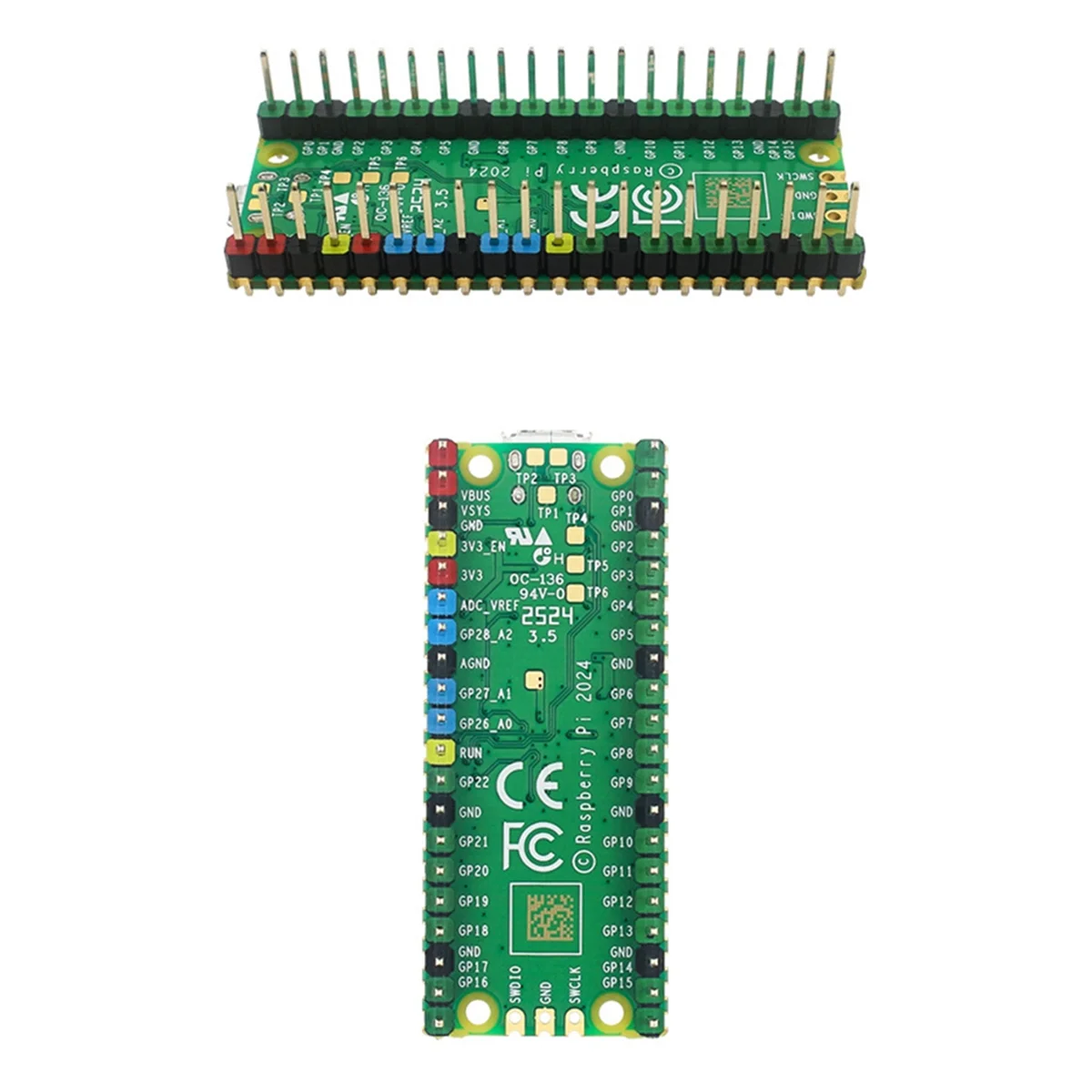 Verkauf 20-poliger GPIO-Header-Adapter, 2,54 mm Rastermaß, zweireihig, Farbstift-Header für Raspberry Pi PICO W Entwicklungsboard