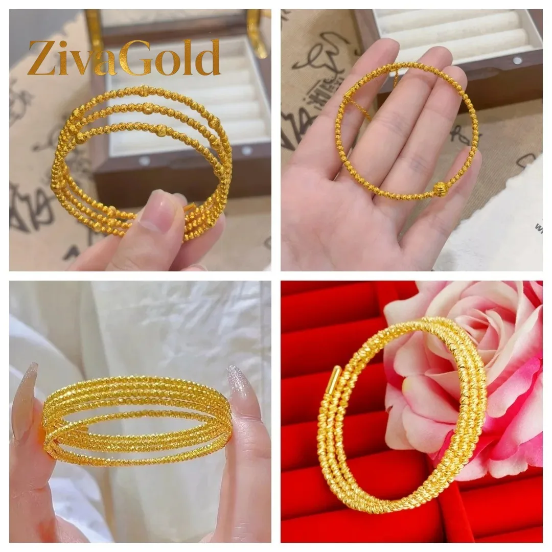 

ZivaGold Luxury 24K 9999 Pure Gold real gold Women's Didi Ball Bracelet Fashion Beaded Bracelet