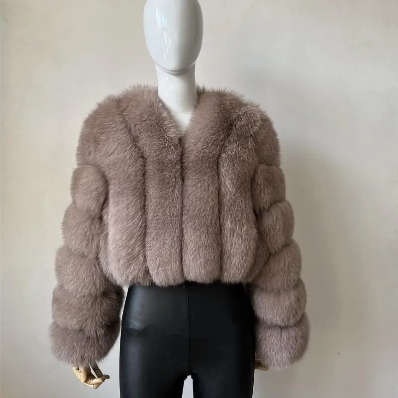 2023 New Short Style Real Fox Fur Coat Winter Woman Natural Warm Fashion Luxury