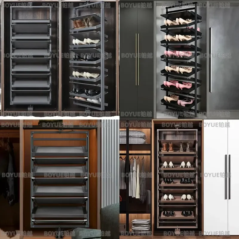for Multi-layer Adjustable 360 Degree Rotating Shoe Rack Wardrobe Multi-functional Shoe Cabinet