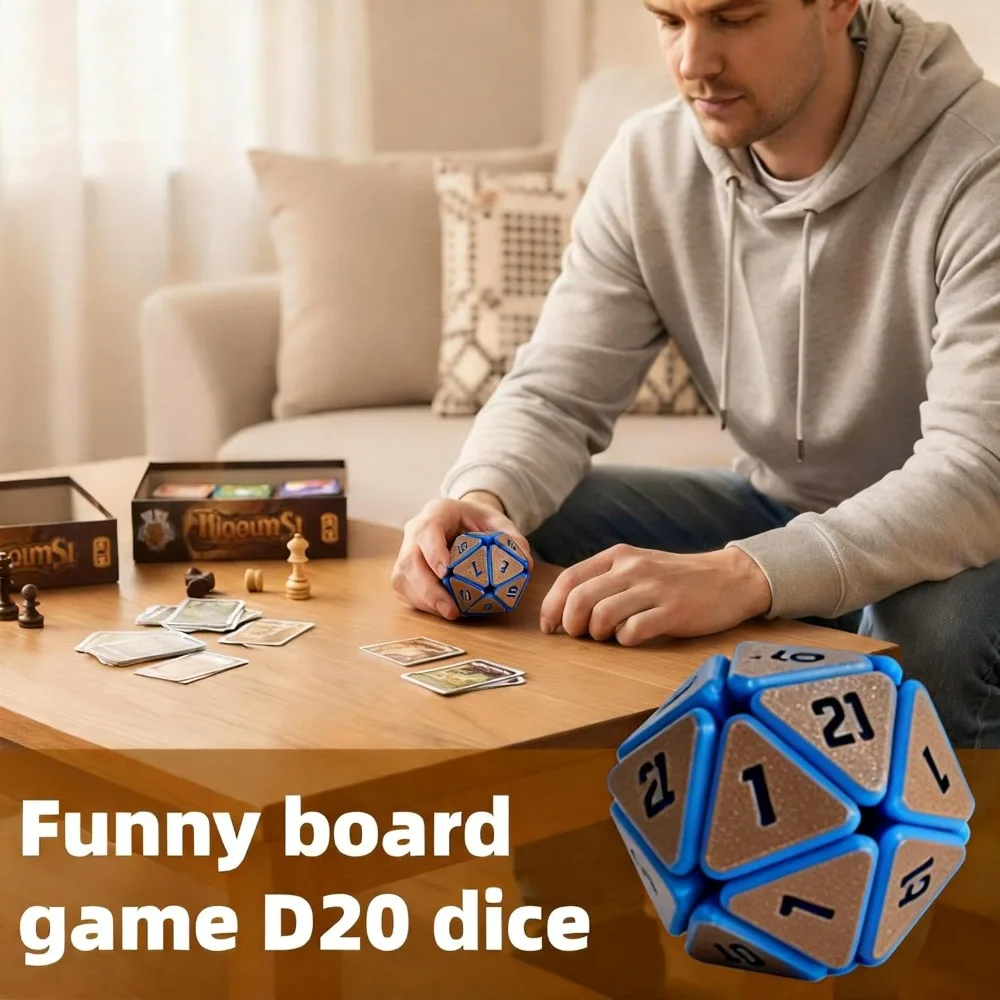 Squishy D20 Fidget impreso en 3D: cubo para aliviar el estrés para la ansiedad y el enfoque, juguete sensorial que clic satisfacen para adultos