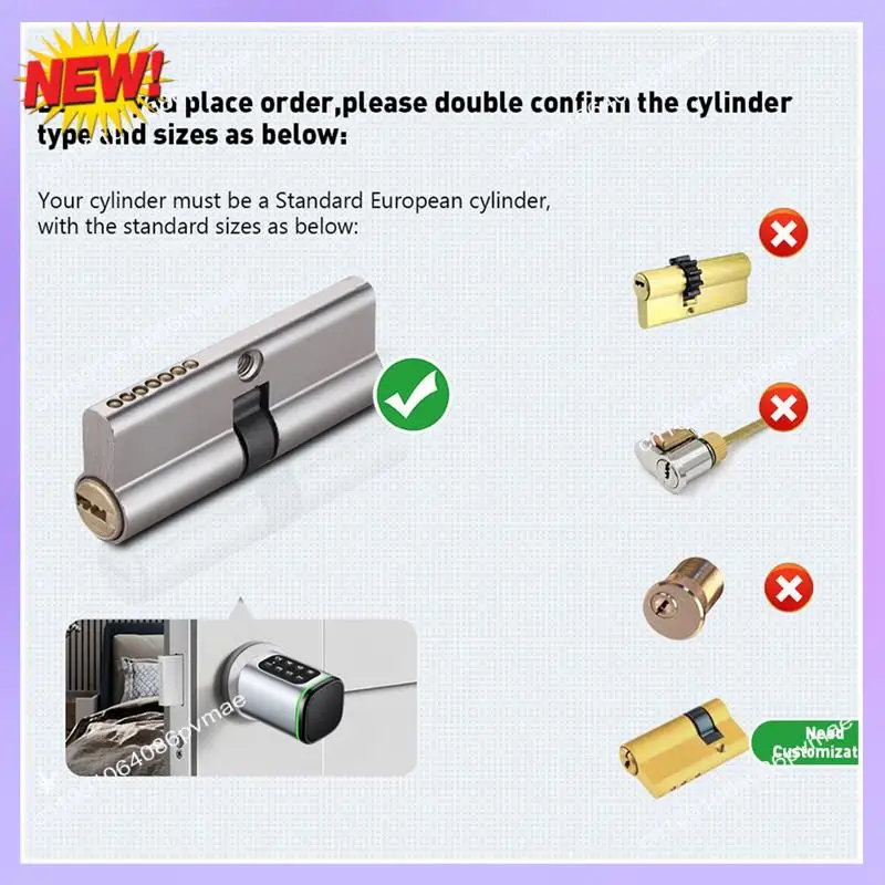 

T24C Password Swipe Card Intelligent Lock Tongtong APP Bluetooth Unlocking Anti-Theft Fingerprint Replacement Lock Cylinder