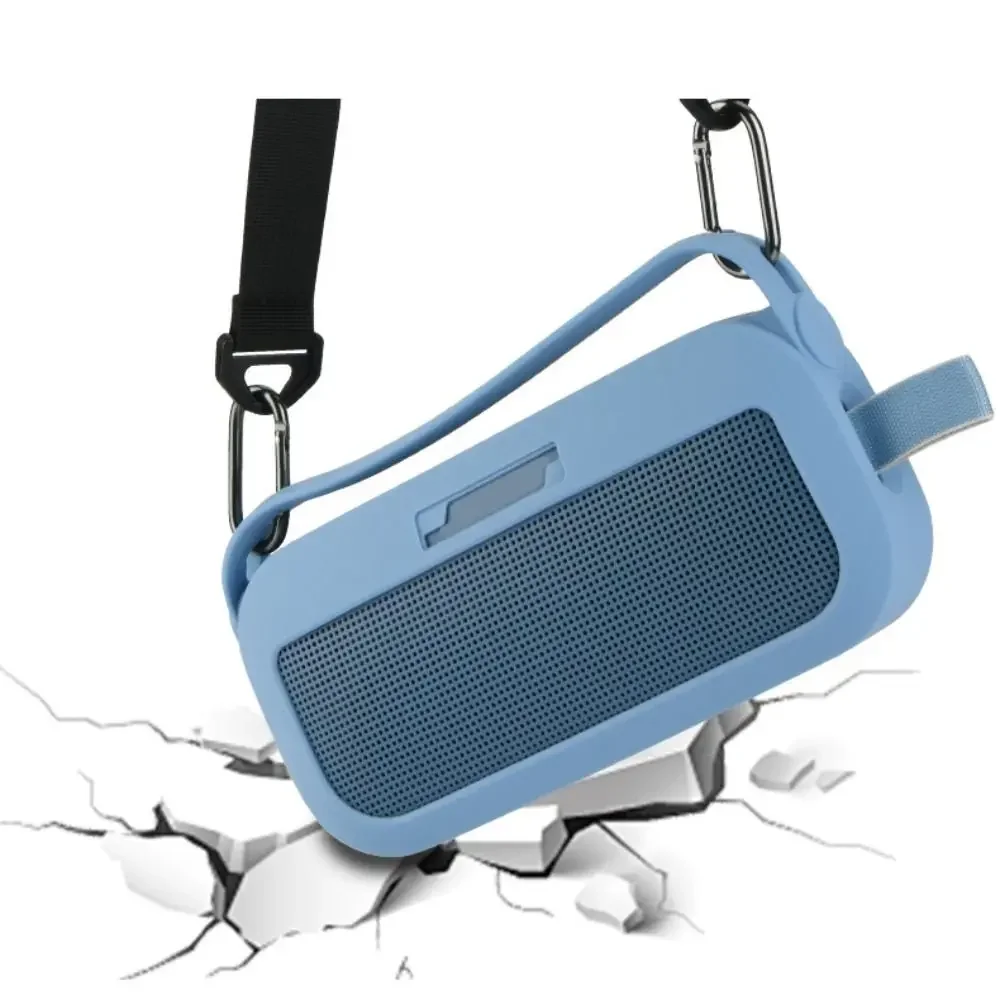 CJ  for Bose SoundLink Flex 1/2 Silicone Speaker Protective Cover with Shoulder Strap Portable Case Shell Replacement Protector