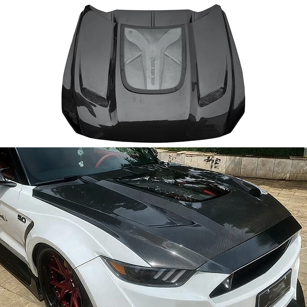 Carbon Fiber M1 Style Hood for Ford Mustang 2015-2023 Years  Engine Cover