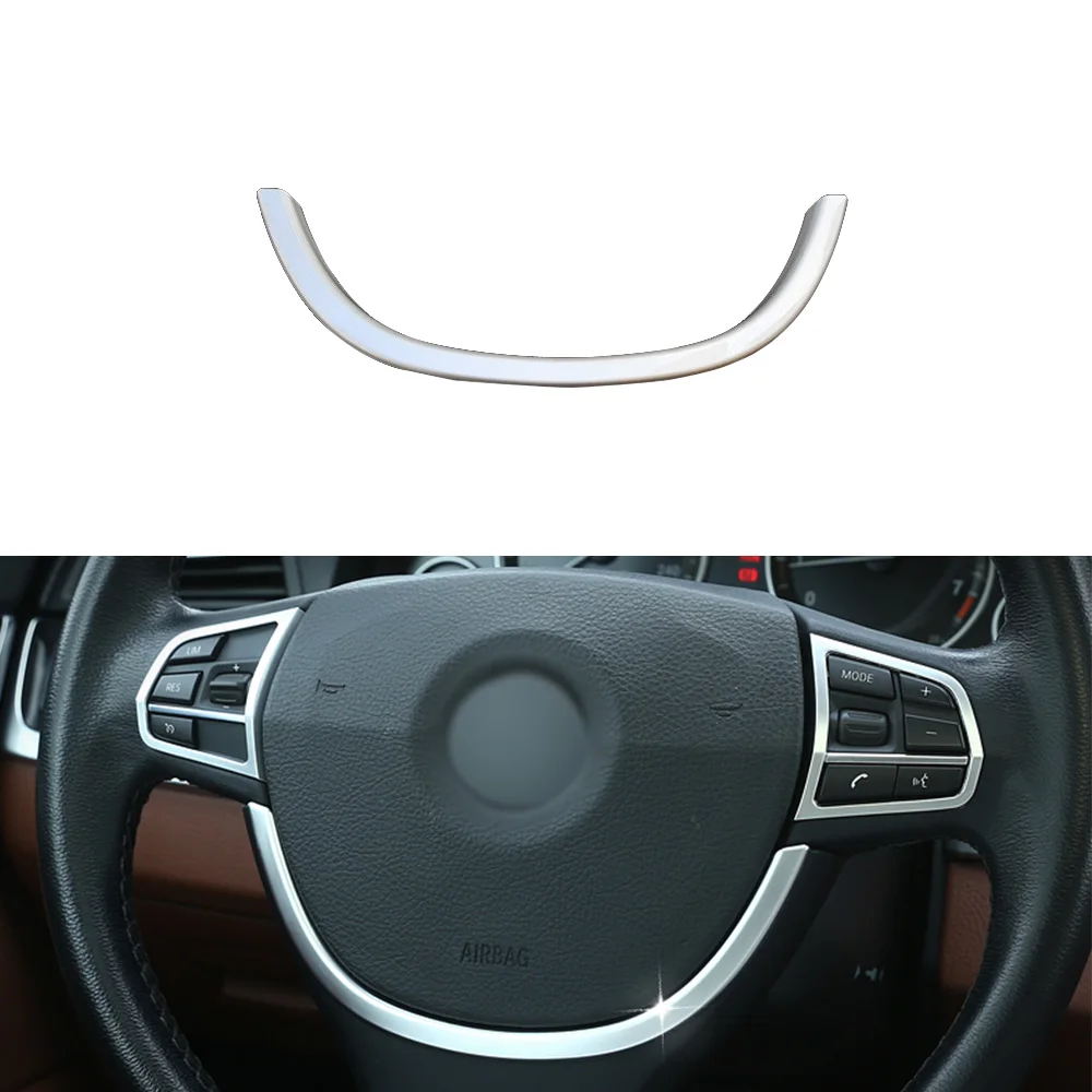 

Silver Steering Wheel Cover Sticker Sequins Frame Trim Compatible with BMW 5 series 2011-2015