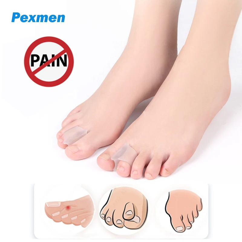 Pexmen 2Pcs/Pair Toe Separator for Overlapping Toes Big Toe Alignment Bunions Corrector Correct Toes and Bunion Relief Protector