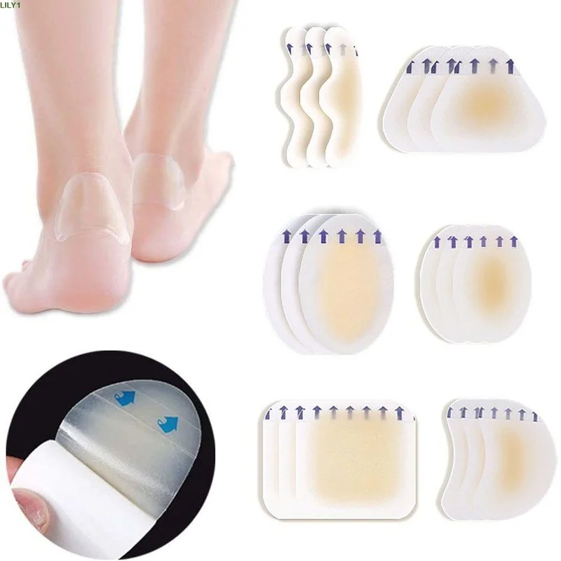 Ensemble de Bandages adhésifs hydrocolloïdes imperméables, 5 pièces/ensemble, patchs adhésifs Anti-usure pour talons, Gel autocollant, soulagement de la douleur, pédicure