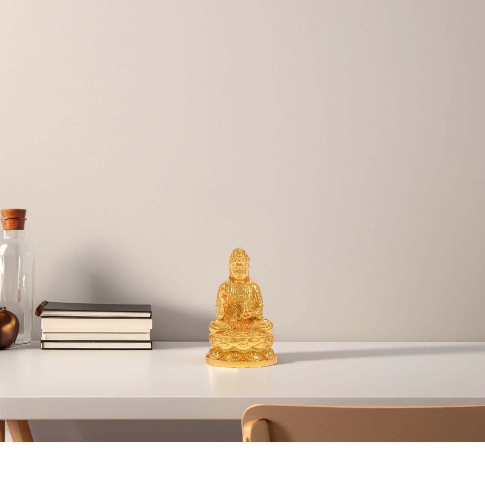 

Buddhist Avalokitesvara Resin Statue for Home Decoration Meditation Yoga Tabletop Spiritual Sculpture Seating Statue