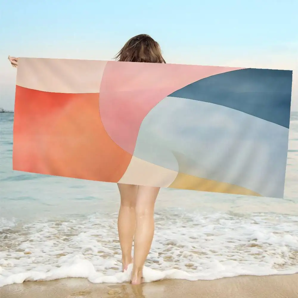 Moderne microvezeldeken in Scandinavische stijl, sneldrogende strandhanddoeken, extra groot bedrukt, superabsorberende zwembadhanddoekdeken