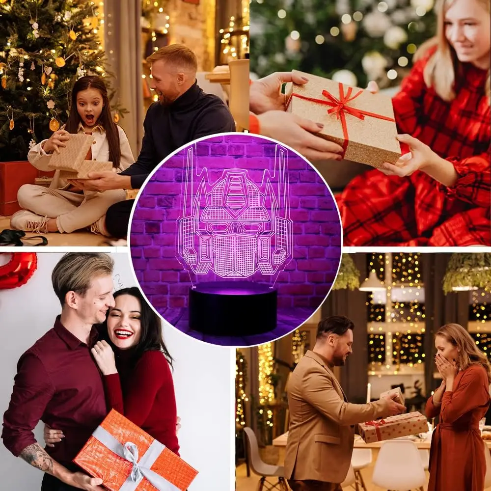 إضاءة ليلية ليد ثلاثية الأبعاد مع جهاز تحكم عن بعد ، ألعاب ساخنة ، محولات رائعة ، فارس نحلة ، مصباح طاولة ، هدية للجماهير والأطفال ، 16 لونًا