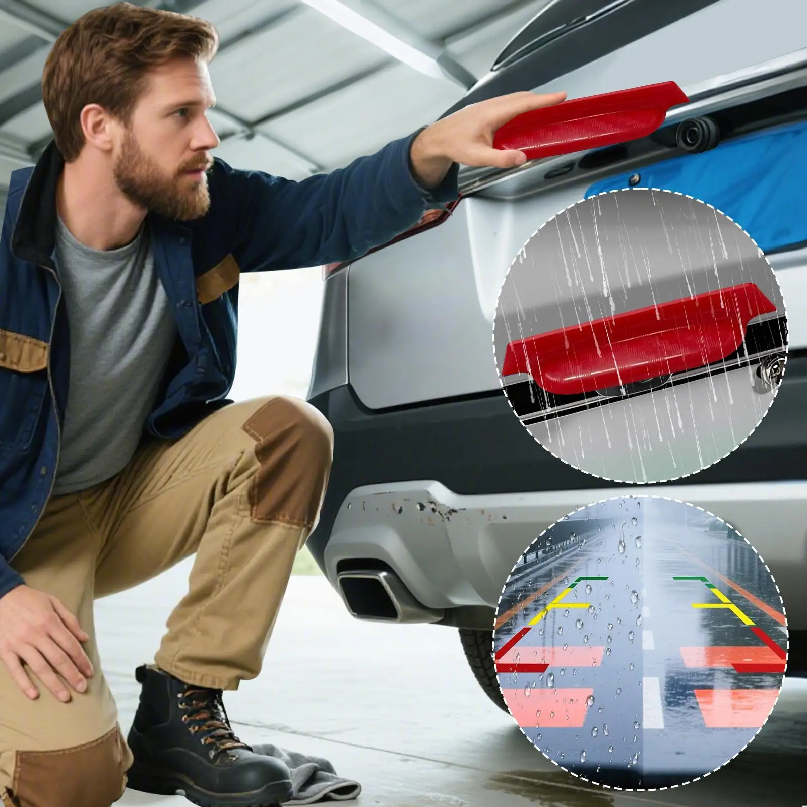 الرؤية الخلفية كاميرا احتياطية غطاء غير نافذ للمطر كاميرا الرؤية الخلفية الحرس 2 قطعة واقية اكسسوارات السيارات الخارجية لسيارات الدفع الرباعي