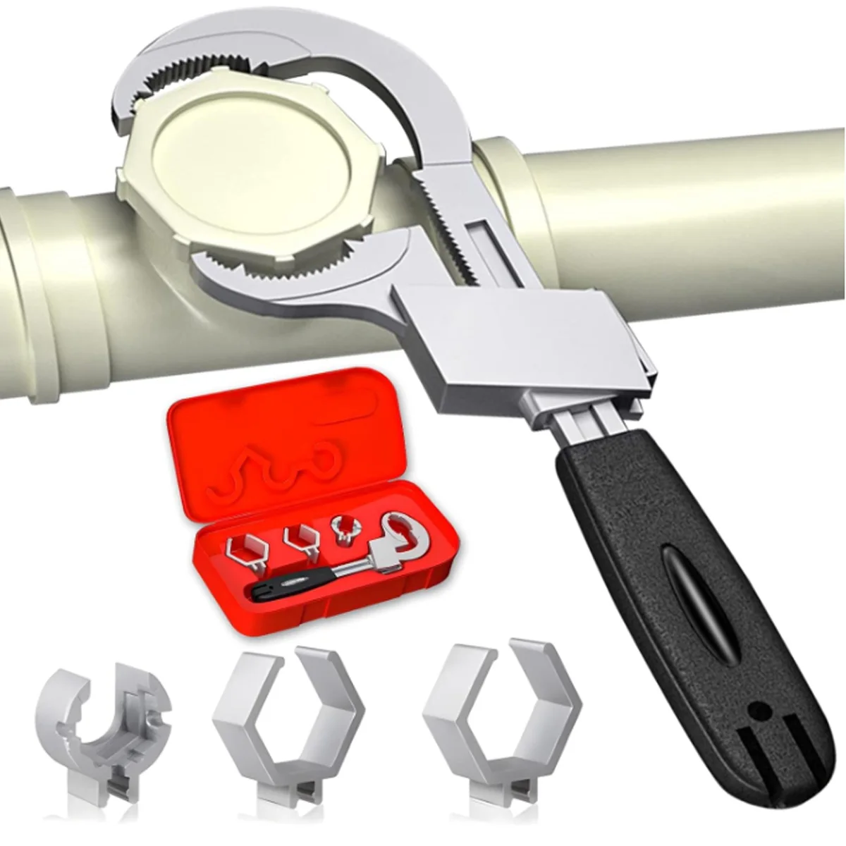 Universal Ajustável Double-ended Wrench Multifuncional Banheiro Wrench Pipe Wrench Crescente Mão Define