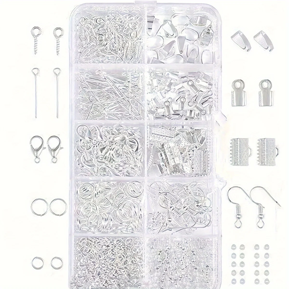 900-teiliges Schmuckherstellungs-Set für Anfänger Ohrringe Halskette DIY Perlen Zangen Werkzeugset Schmuckreparatur-Werkzeugset Geeignet für Einsteiger