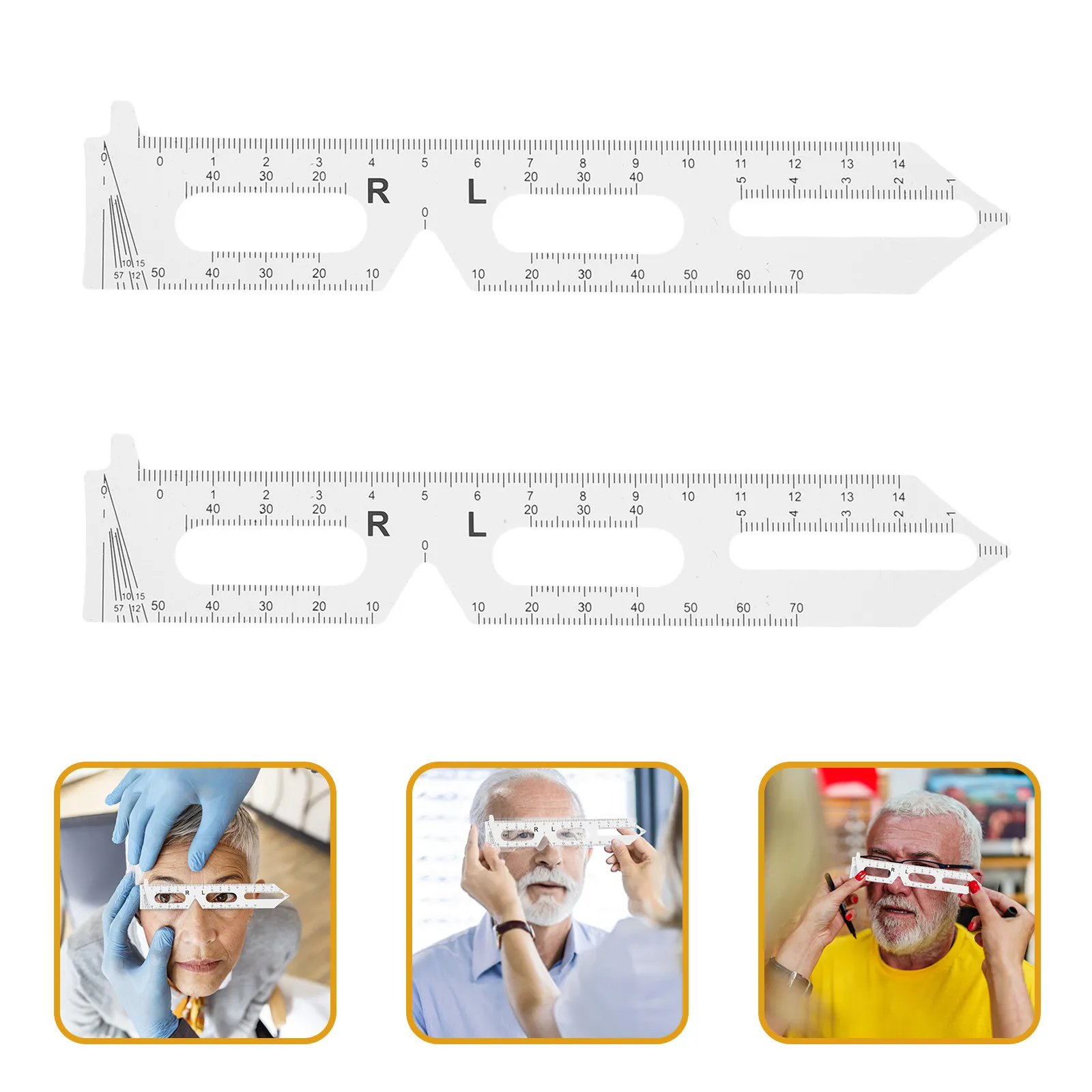 2Pcs Pupil Distance Ruler Small Lightweight Multifunction Pupillometer for Eyeglasses Optical Pupil Measurement Ruler