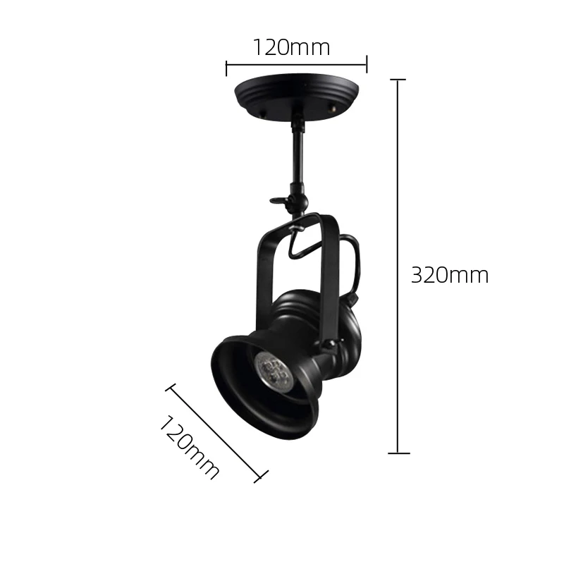 Industrial Adjustable Black Metal Pendant Light Retro Ceiling Spot Lamp Vintage Light for Bar Cafe Kitchen Island E27