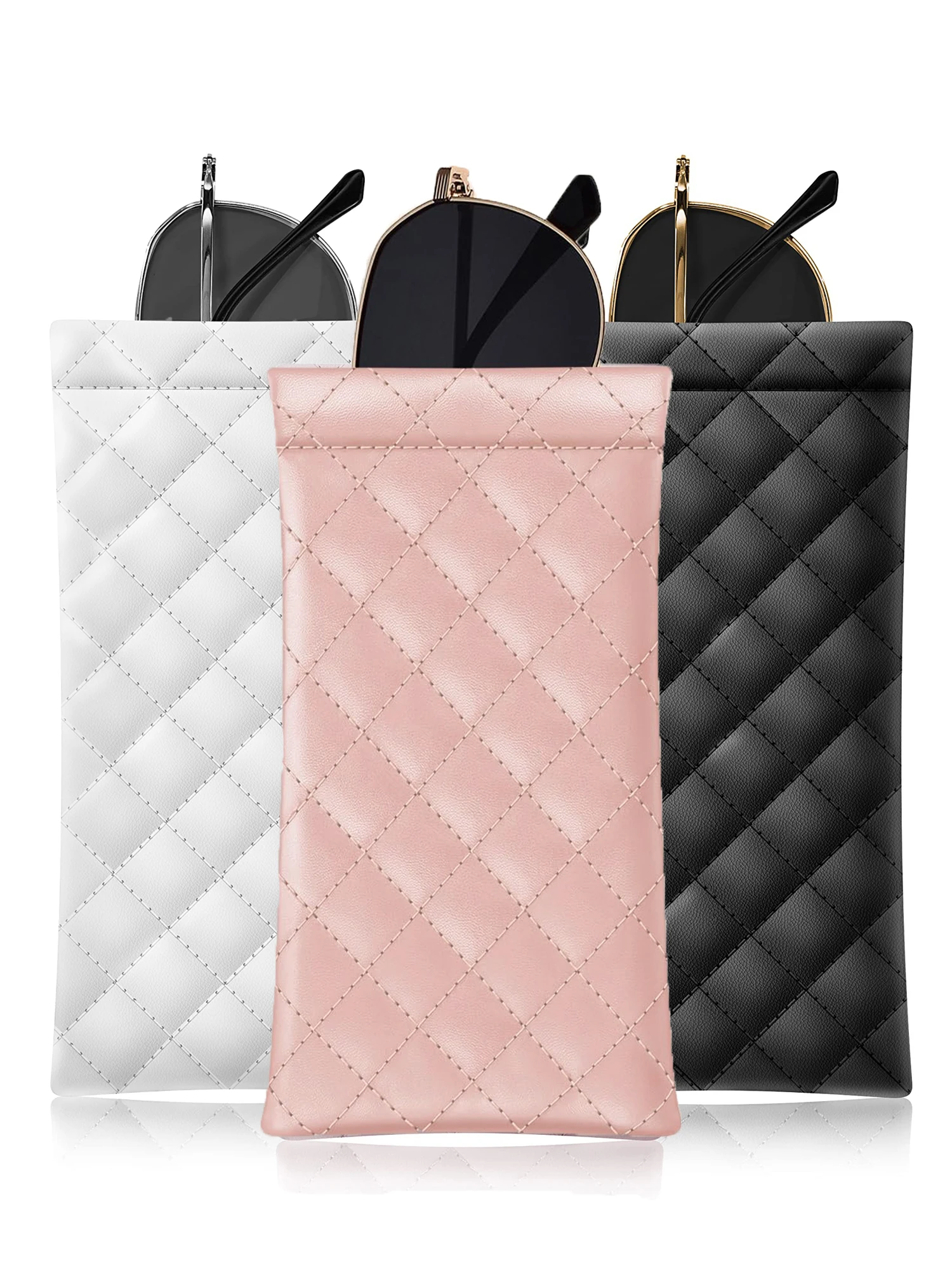 NEUES weiches PU-Brillenetui, Sonnenbrillenetui, Squeeze-Top-Leder-Brillenetui, minimalistisches, einfarbiges, kratzfestes Brillen-Aufbewahrungsbeutel