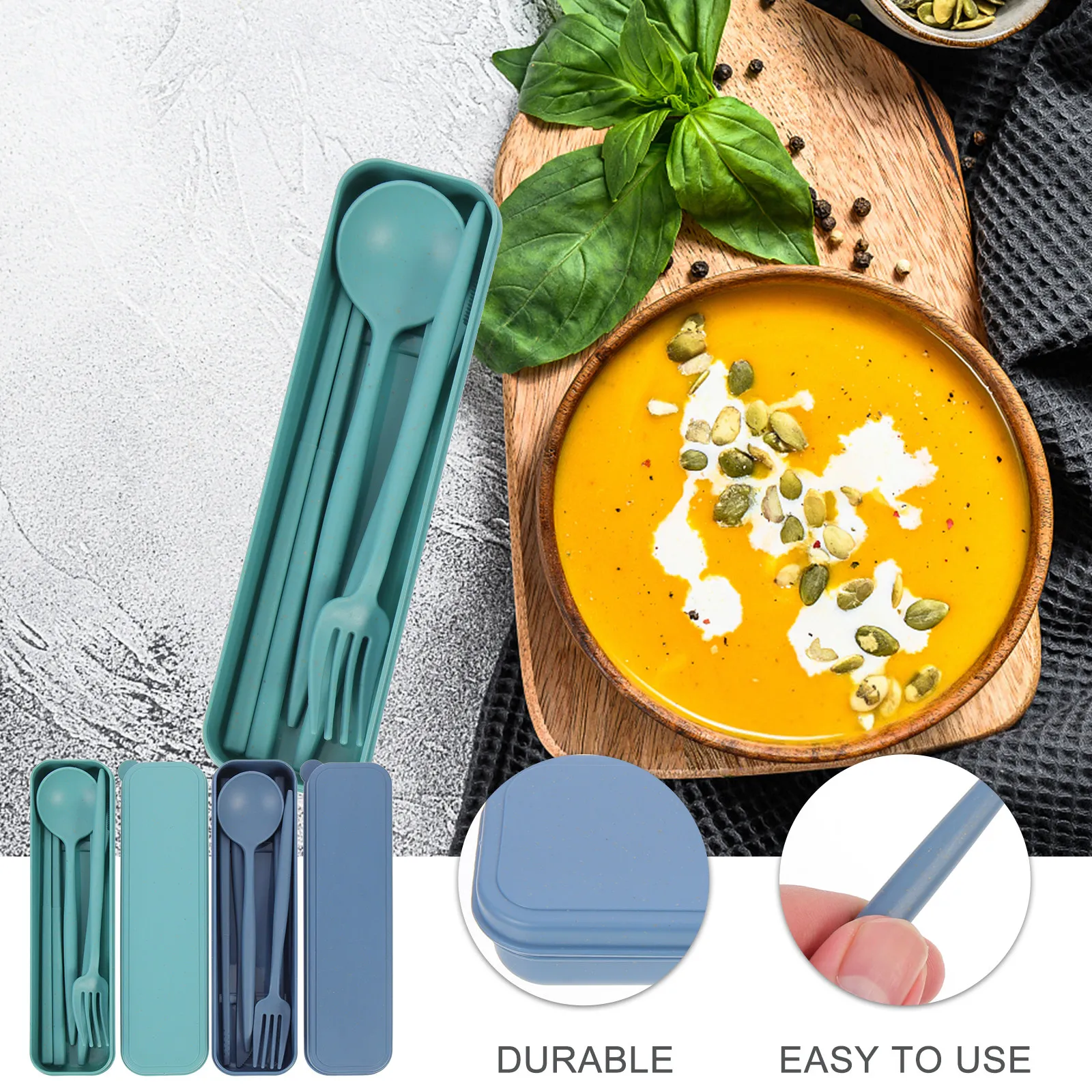 Kids.Outdoor Utensils - 2Sets Lightweight Portable Outdoor Travel Cutlery