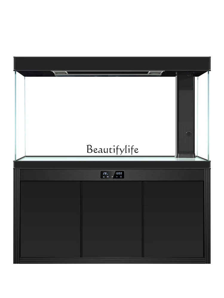 

FG26Ultra-white glass fish tank living room large floor-to-ceiling household entrance ecological bottom filter goldfish tank