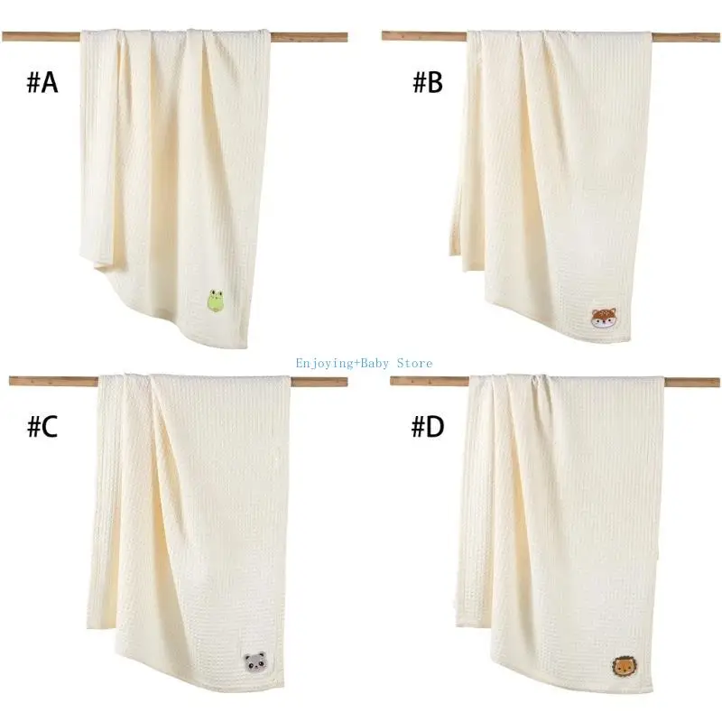 

770B Shower Towel Newborns Baby Absorbent Cotton Receiving Blanket Toddlers Gift Swaddles Wrap Soft & Breathable Quilts