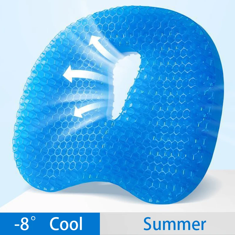 

Silicone Summer Seat Cushion Breathable Commuter Office Long-sitting Honeycomb Gel Cushion Chair Thickened Ice Pad Seats for Hom