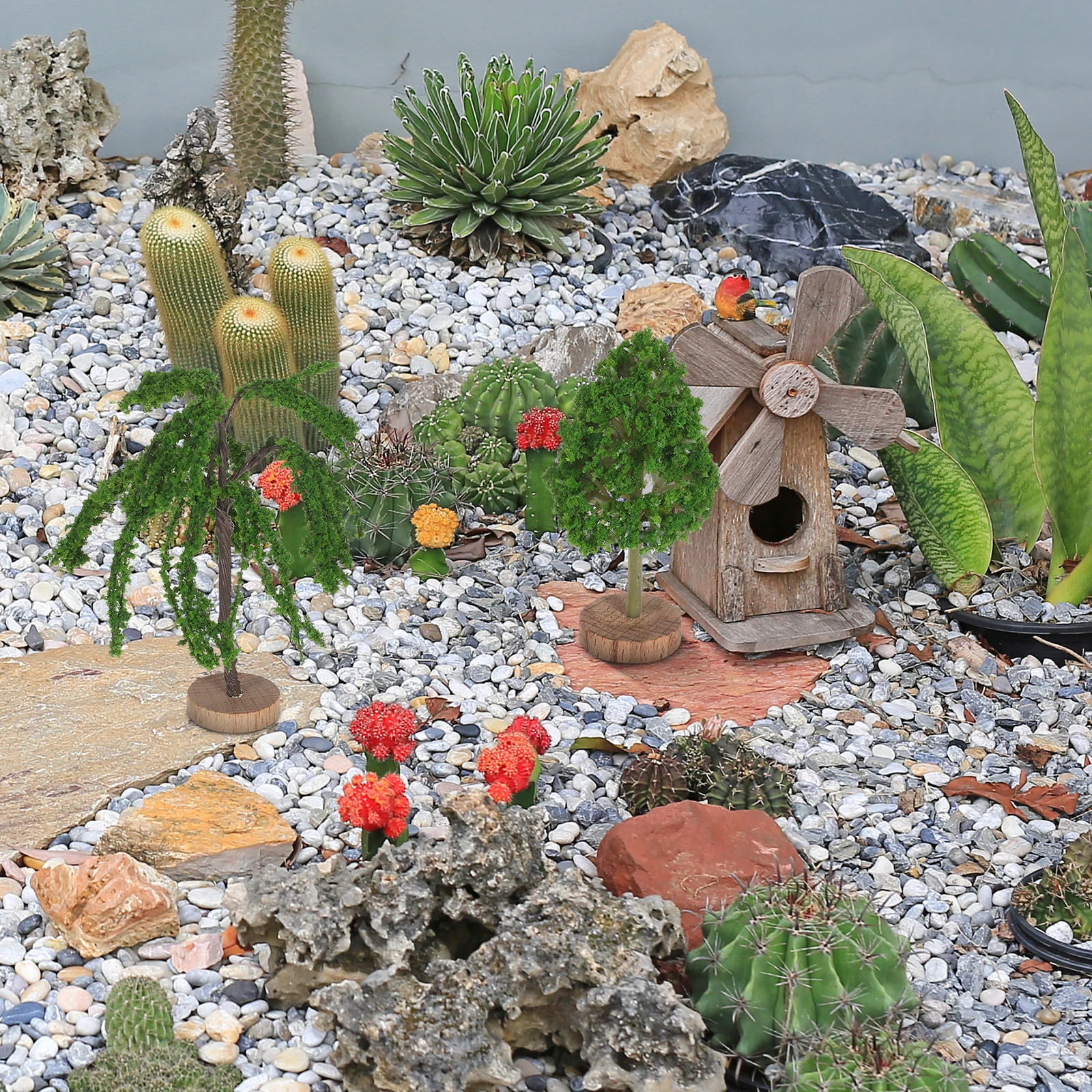

5pcs Miniature Trees Fake Diorama Plastic Tree For Train Railroad Architecture Scenery Building Mini Plastic Trees For Crafts