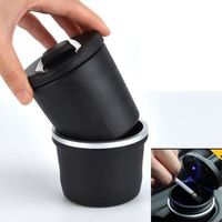 Portable Mini Car Trash Can Removable Universal Size Car Cup Holder with LED Lamp Multi-functional