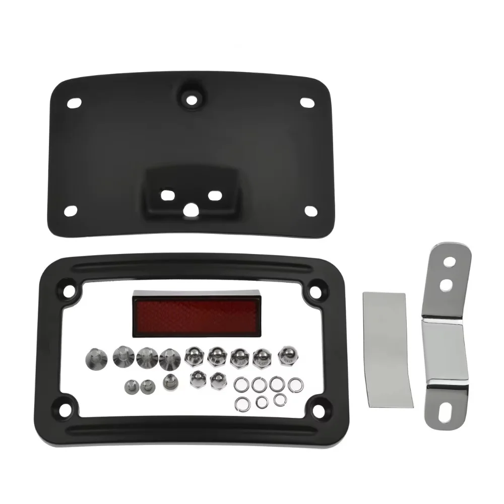 Motorcycle Laydown Curved License Plate Bracket For Harley Softail Deluxe FLSTN 2005-2017 Springer Classic FLSTSC 2005-2007 - view 2
