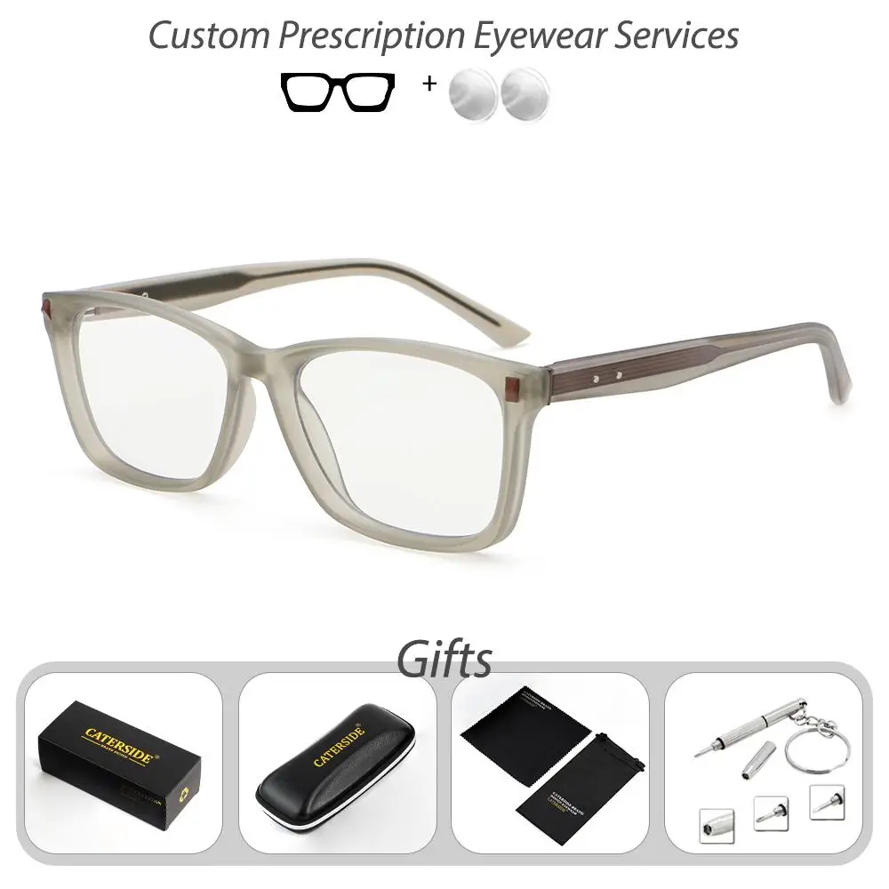 CATERSIDE Unisex Optische Brillen Individuell Angepasste Eckige Gläser Korrekturbrillen Modische Outdoor-Fahr- und Lesebrillen – Detail 9