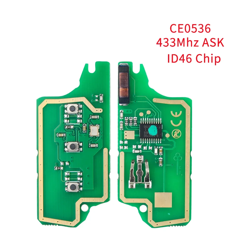 KEYYOU 2/3 Buttons For Peugeot 407 407 307 308 607 For Citroen C2 C3 C4 C5 ASK/FSK Remote Key Circuit Board CE0523 CE0536