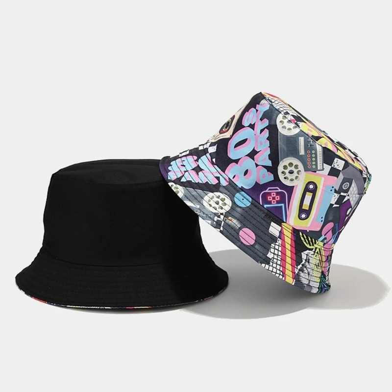 Summer Bucket Hat Double-Side Hat for Unisex Commute Driving Vintage Sunhat