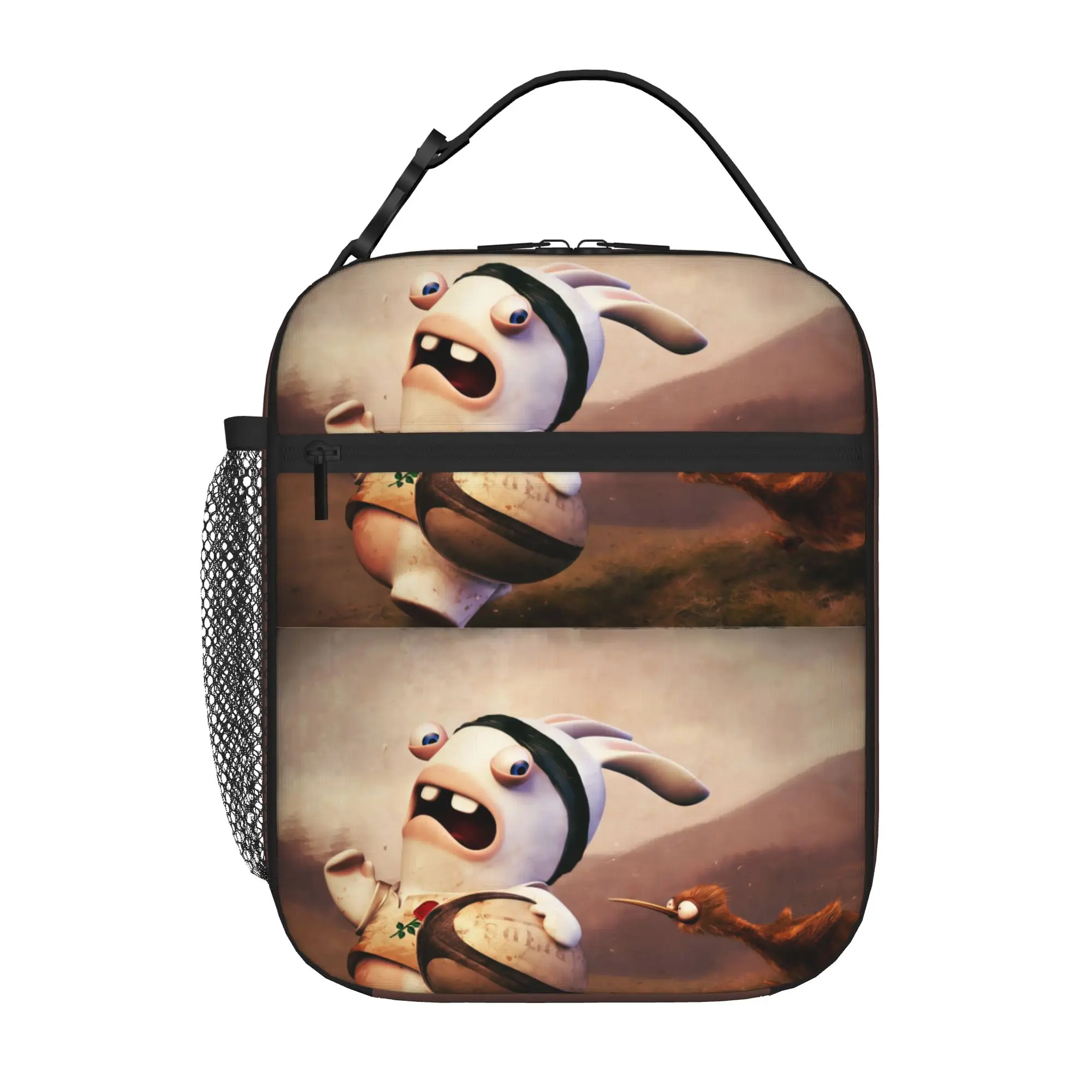 1 Piece For Students Food Container rabbit Portable Pocket Raving Rabbids Zipper Closure Aluminum Foil Food Pouch For Travel