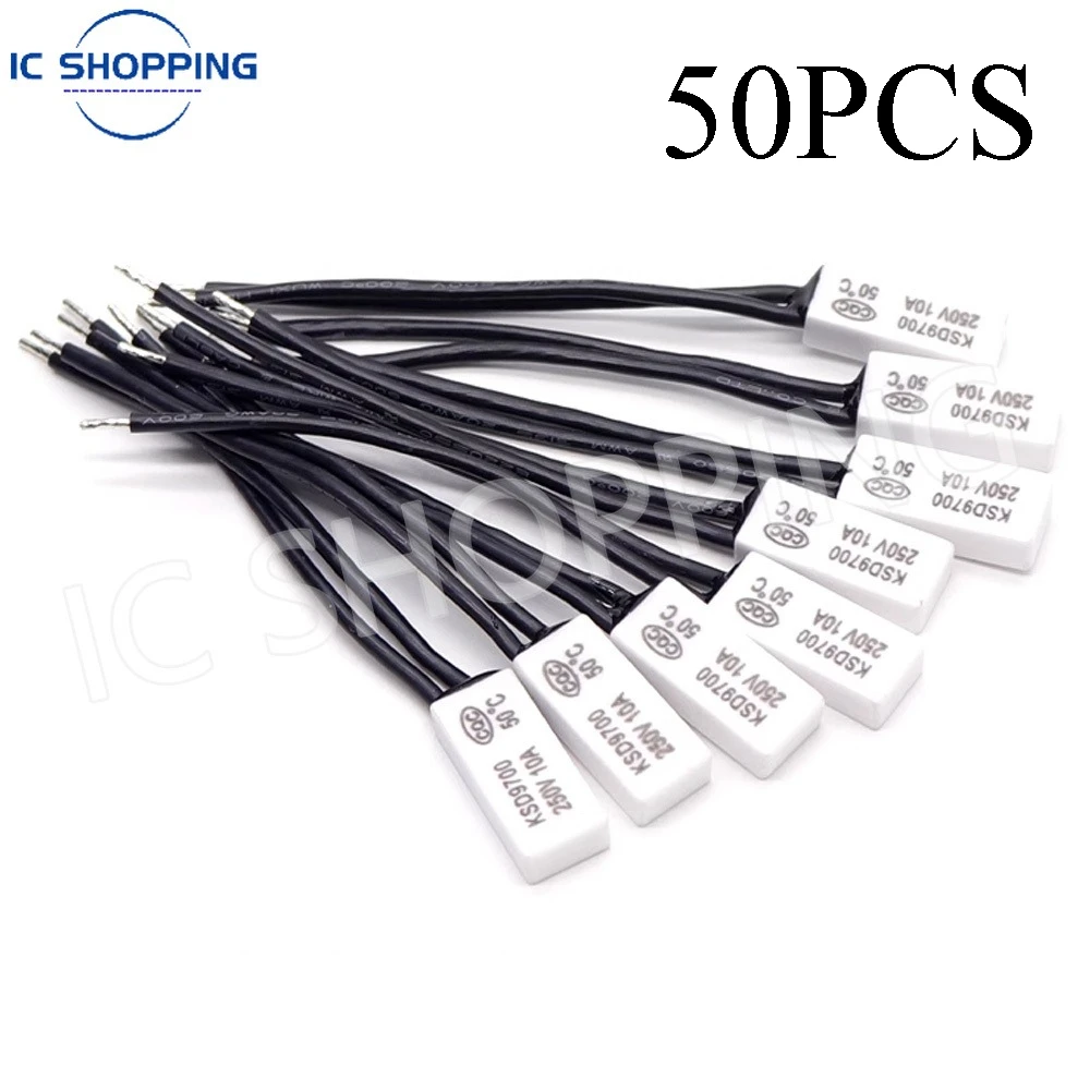 Ceramic Thermostat KSD9700 50Pcs Temperature Control Switch Overheat Protector 40C To 240C 45C 50C 55C 60C 65C 5A 12V 24V DC