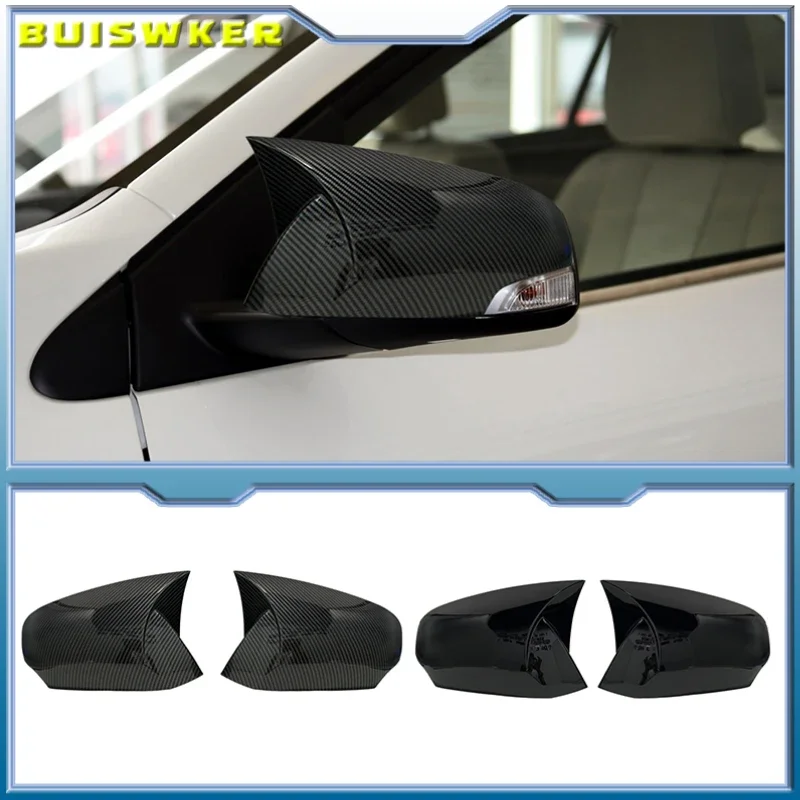 

For Renault Fluance için 2 Pieces ABS Plastic Bat Wing Mirror Covers Caps Rearview Mirror Case Cover Gloss Black Car Accessories