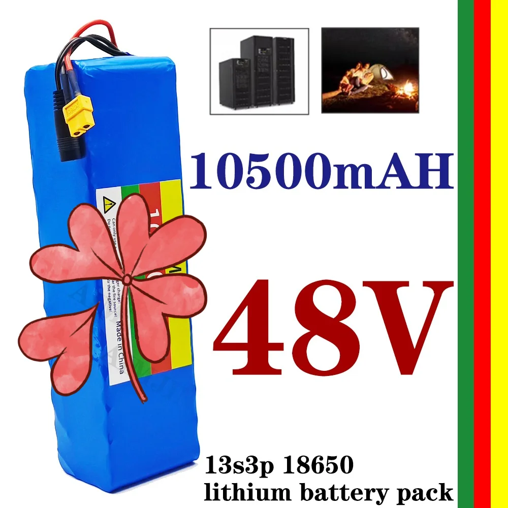 

for 54.6V E-bike Electric Scooter Bicycle 48V 10.5Ah High Capacity Lithium-ion 13S3P Battery Pack - 1000W BMS Rechargeable