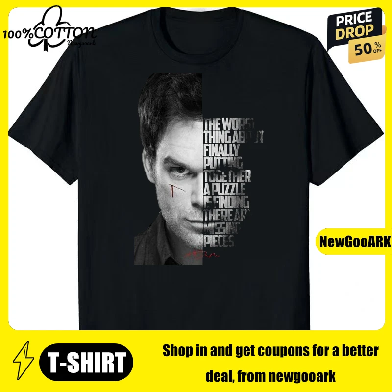 New Dexter Morgan Limited Edition Middle Finger Retro T-shirt Unique Sportswear Cotton 100% T-shirt New Collection