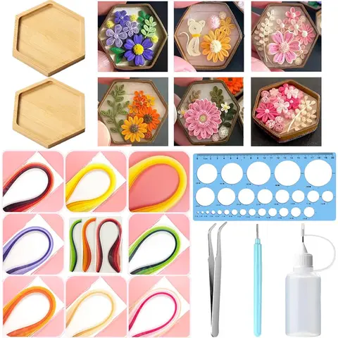 Paper-Quilling Kit With 28 Color Strips 700 Pieces 3MM Thickness 6 Tools Included