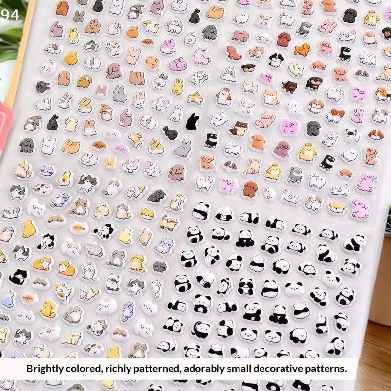 

Cute Cartoon Animal Kawaii Cat Panda 1/4 Sheets DIY Decor Stationery Scrapbooking Stickers Journal Decals Luggage Stickers