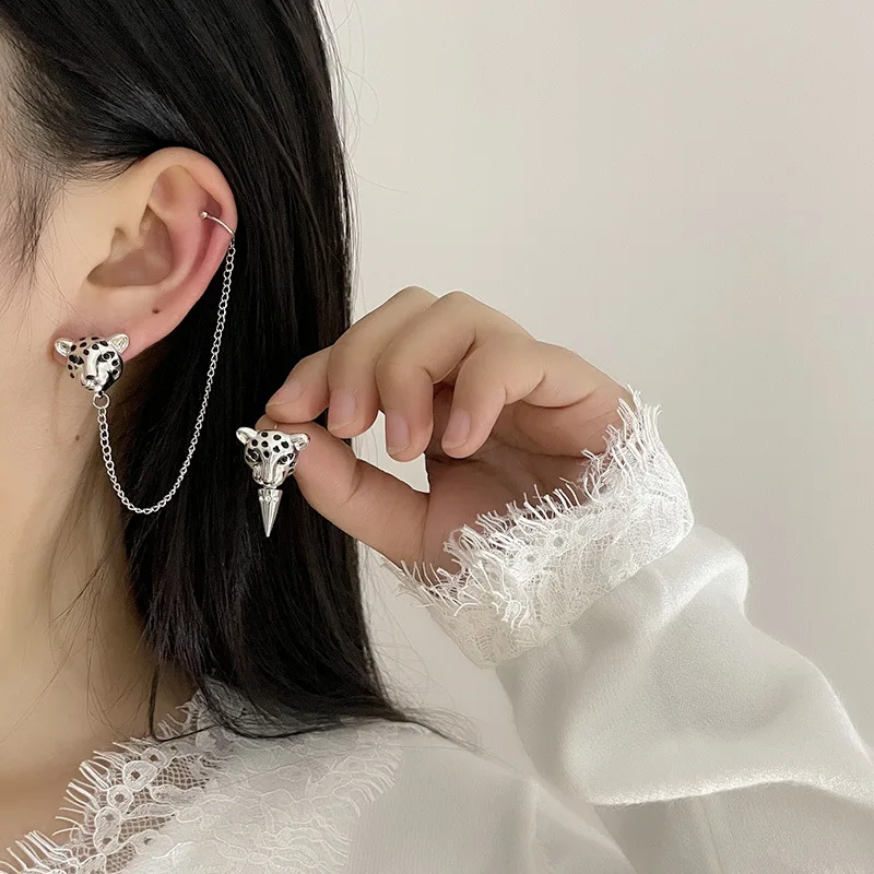 Boucles d'oreilles tête de léopard pour femmes, bijoux de mode, savoir chaud, conception