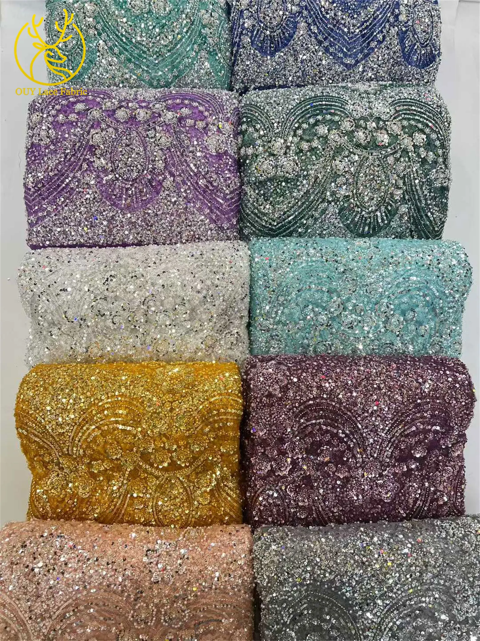 Vestidos de Fiesta Elegantes para Mujer, Estilo Africano Nigeriano 2026, con Encaje con Cuentas, Talla 5, Lentejuelas Francesas de Lujo, Tela de Malla