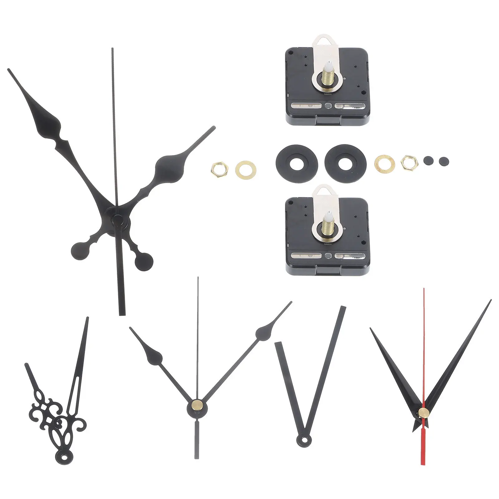 

2Sets Wall Clock Movement Scanner Core DIY Replacement Metal Plastic Durable Mechanism Kit Mute Clock Hands Repair Parts