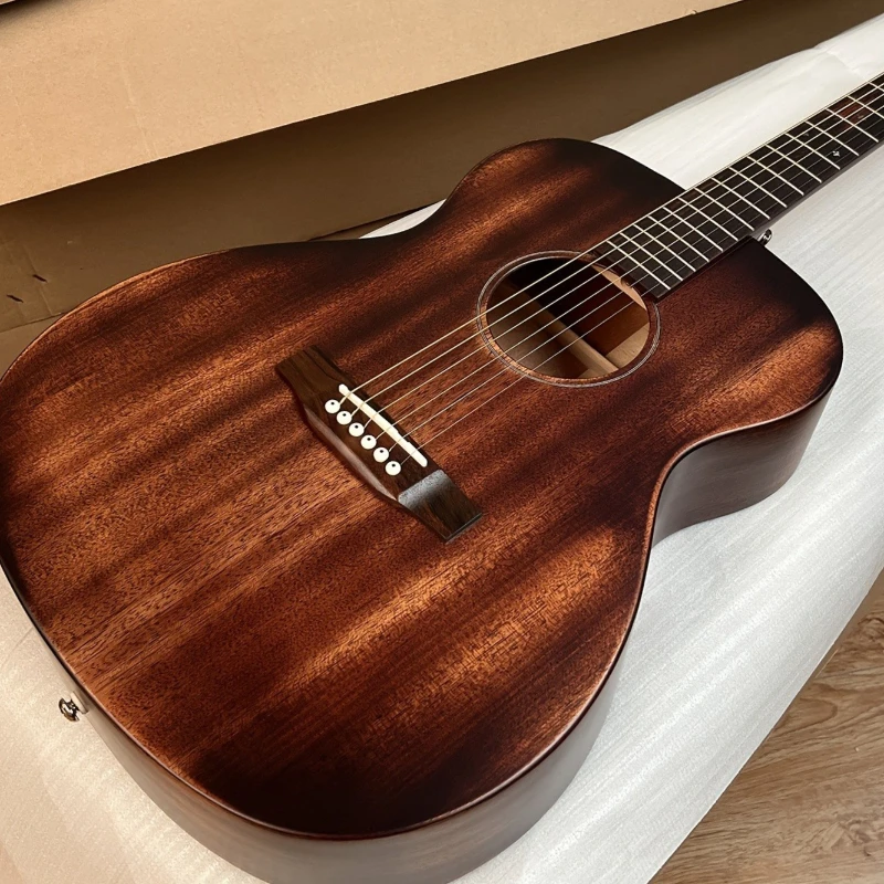 41 Zoll 00015M Akustikgitarre aus Pfirsichblüten-Herzholz mit massiver Decke, Retro-Optik, gebürstet, matt, handgefertigt, warmer Klang, kostenloser Versand