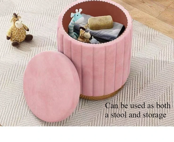 مقعد مكياج جديد خفيف فاخر كرسي مستدير لغرفة النوم على الإنترنت مقعد تخزين المشاهير مقعد أريكة مقعد مضمد كرسي مكياج #4