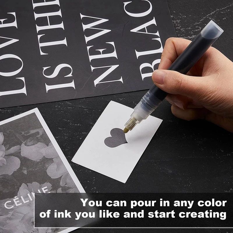 20 шт., многоразовые ручки для рисования, пустая ручка, стержень, маркеры для краски, многоразовый пустой акриловый маркер для художественных принадлежностей