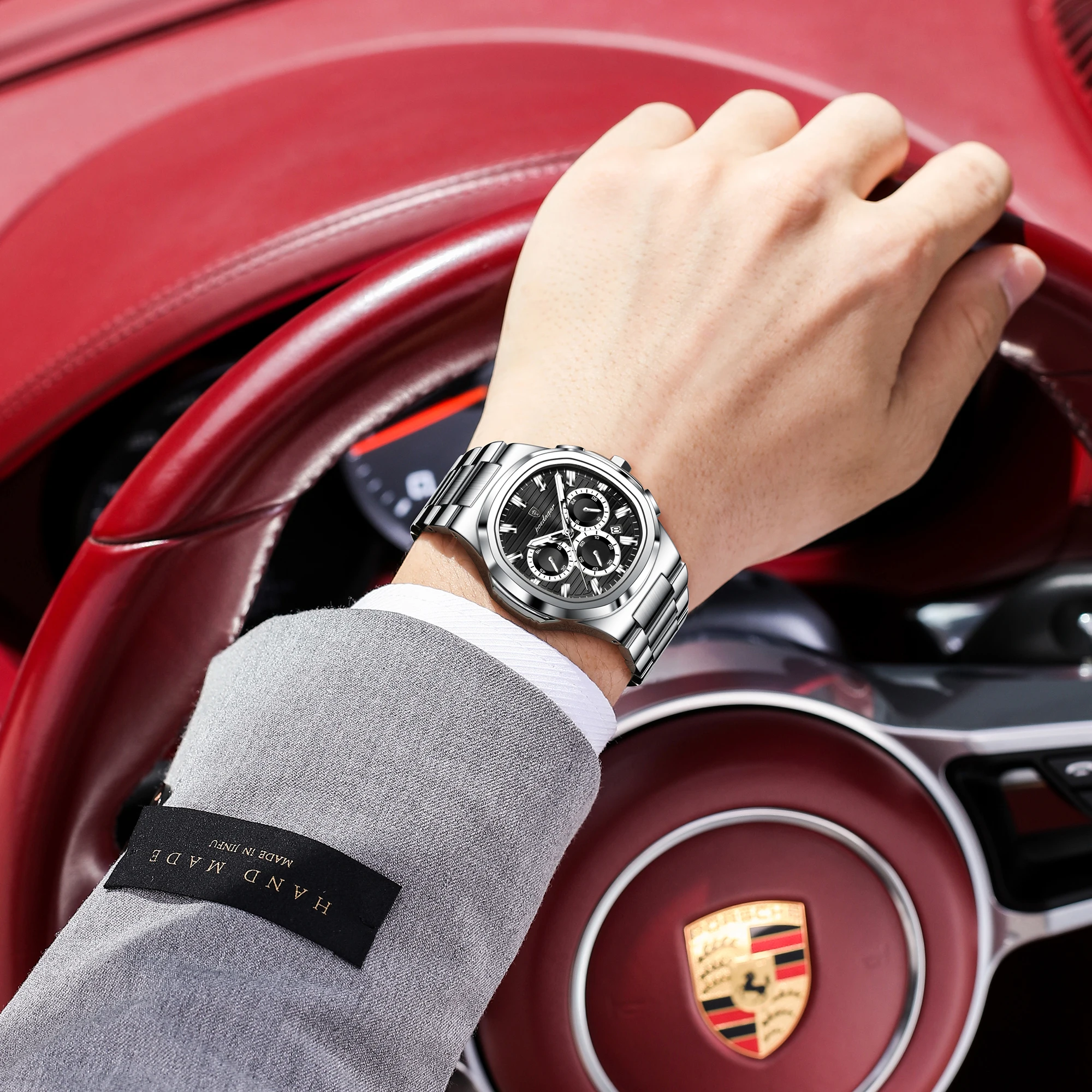 Men's Luminous Waterproof Stainless Steel Chronograph Quartz Watch