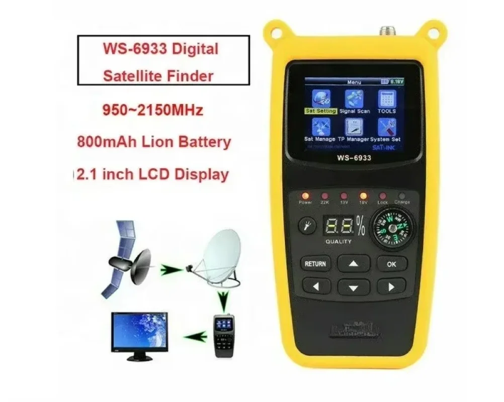 Sell like hot cakes satlink WS-6933 DVB-S & DVB-S2 2.1Inch LCD Display  Digital Satellite Finder Meter WS-6933